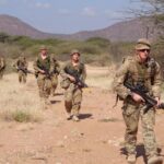 Soldiers on patrol in Kenya during Exercise Askari Thunder