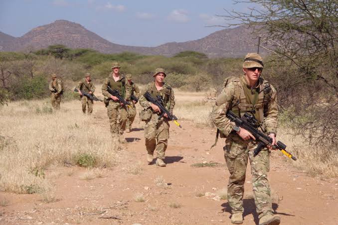 Soldiers on patrol in Kenya during Exercise Askari Thunder